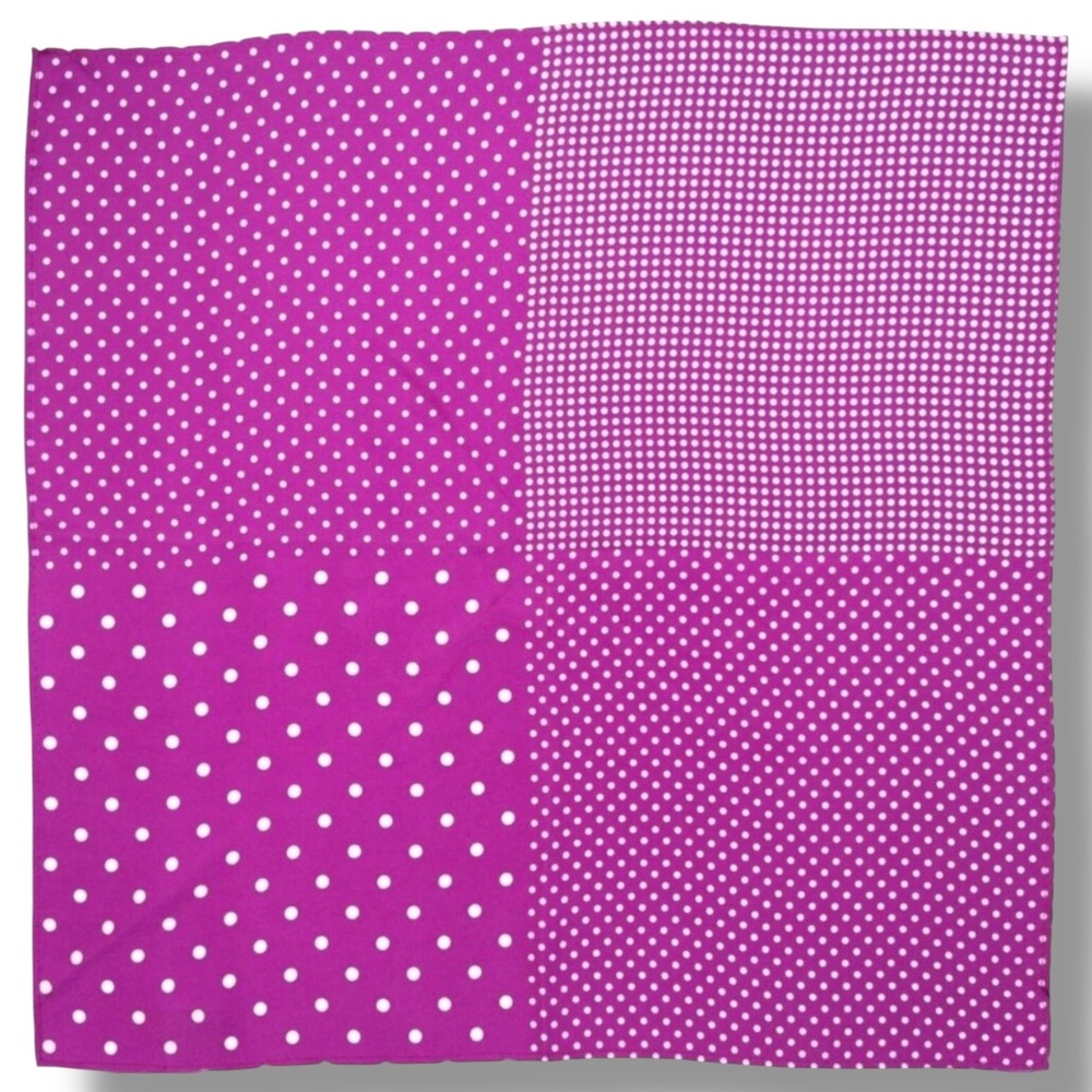 NWT Nordstrom Rack Silk Pocket Square Men's Purple White Polka Dot - Picture 6 of 7